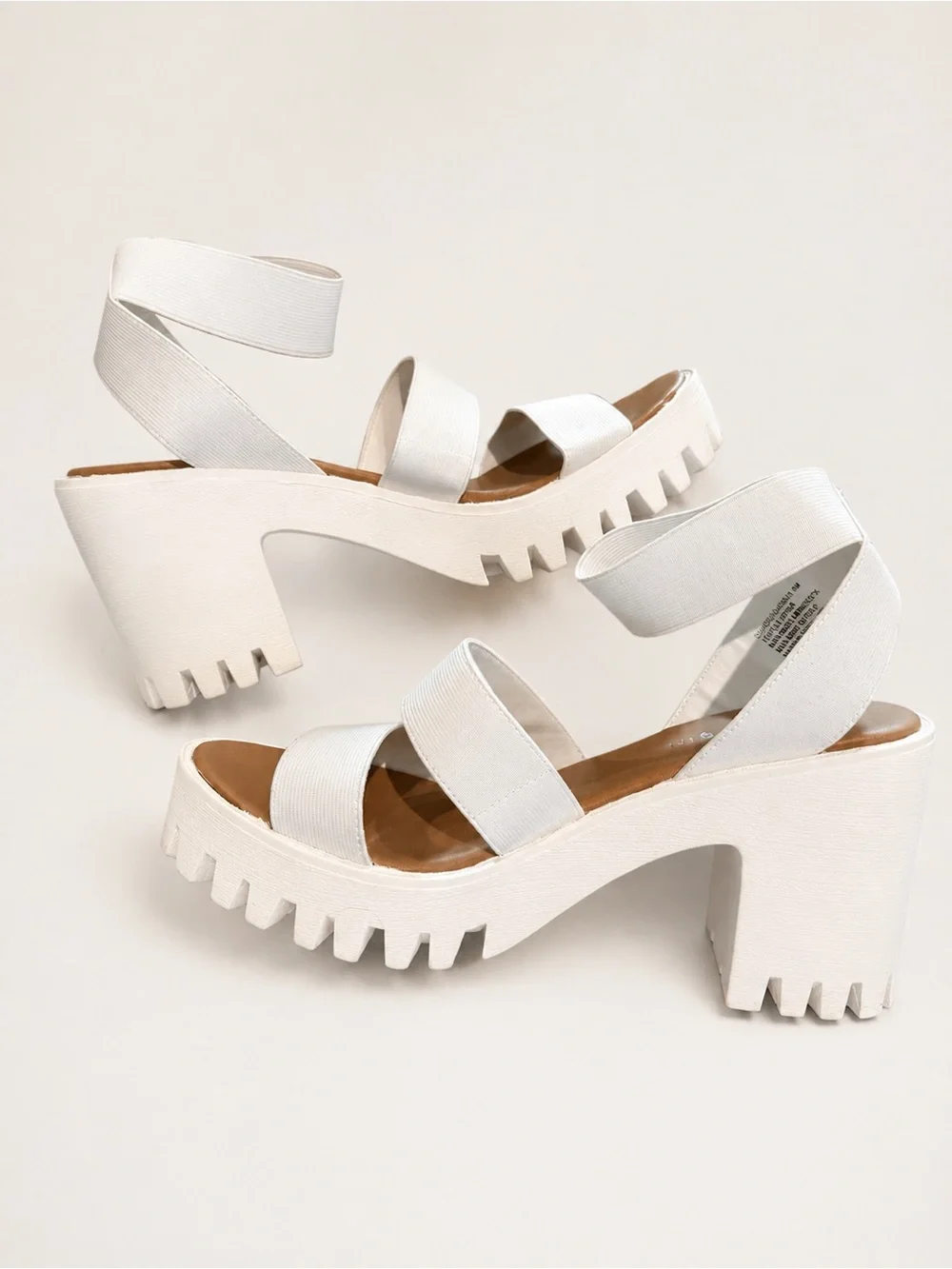 Madden Girl White Chunky Platform Ankle-Strap Sandals